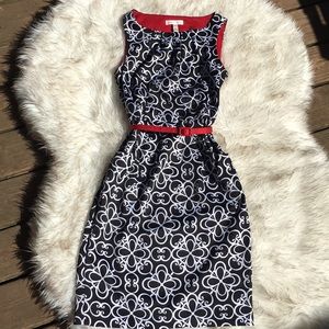 London Times belted shell dress